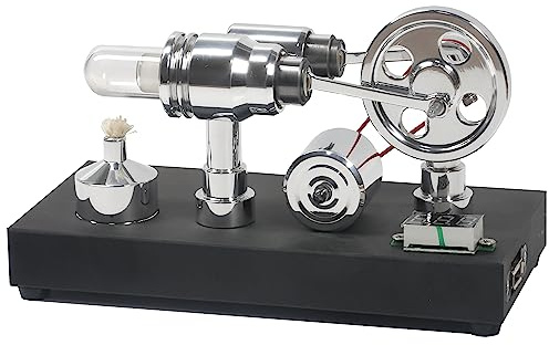 Sunnytech Hot Air Stirling Engine Motor Electricity Generator Educational Colorful LED SC (SC011)