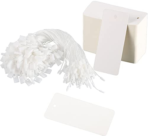 200 Pcs White Gift Tags with String Large Price Tags with White Hang Tags String Paper Gift Tags for Gift Clothes Crafts(White)