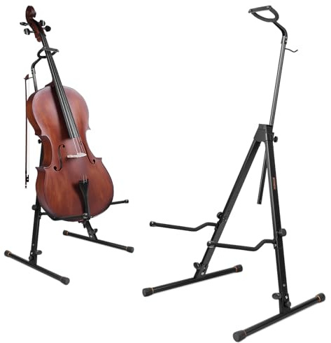 STRICH support réglable pour violoncelle avec crochet d’archet, robuste, pour contrebasse, violon basse, studio, église, voyage, scène, SCS-10.