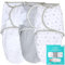 LANDICI Baby-Wickeldecke für 0–3 Monate Neugeborene, 100 % atmungsaktive Bio-Baumwolle, Schlafsack, Pucksack für Baby Jungen und Mädchen, Baby Essentials Swaddle Up Bag mit einfachem Wechsel, 3er-Pack