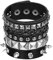 YUXIANLB 3 Stück Punk Rock PU Lederarmband, Punk Rock Armband Nietenarmband Gothic Breites Armband Manschette Verstellbare Armreif Kostümparty