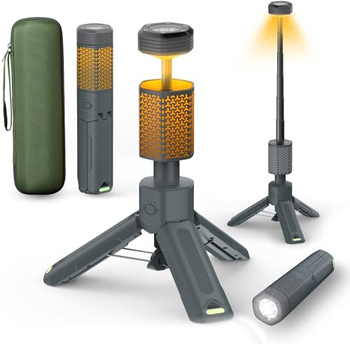 Telescopic Camping Light with Stand, Collapsible Magnetic Tripod Lantern