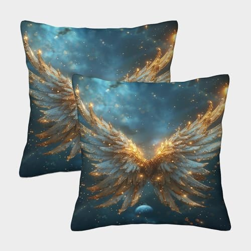 kaiyun Alas con Cremallera,Estrellary Cielo Funda De Cojín,50x50cm 2 Paquetes Adecuada para Fiesta Temática De Sofá De Dormitorio