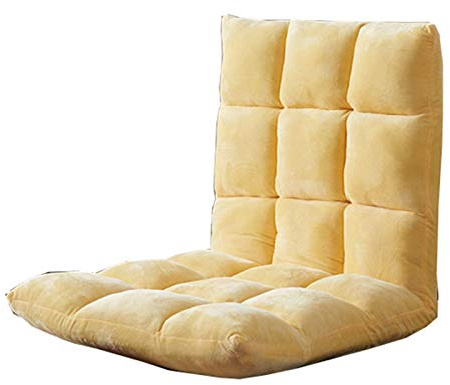 Sofá plegable ajustable para juegos – Tumbona reclinable de 5 velocidades, lavable, color amarillo claro, perfecta para leer, jugar y relajarse, silla individual para perezosos