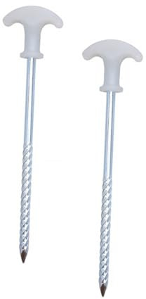 TOYANDONA 2 Stück Edelstahl Spiral Erdnägel Nachleuchtend Rostfrei Camping und Outdoor Zeltzubehör Bodenstabil mit Leichter Herausziehfunktion