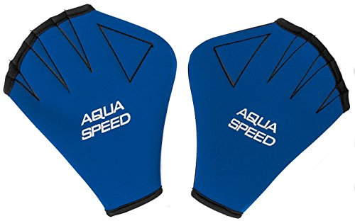 Aqua Speed® WASSERHANDSCHUHE | Aquafitness | Schwimmtraining | Schwimmhäute | Neopren | Chlorbeständig | S-XL, Größe:L
