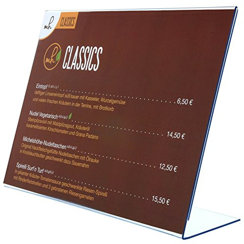 KDS A3 L-Ständer querformatig Acrylaufsteller Werbeaufsteller A9 bis A3