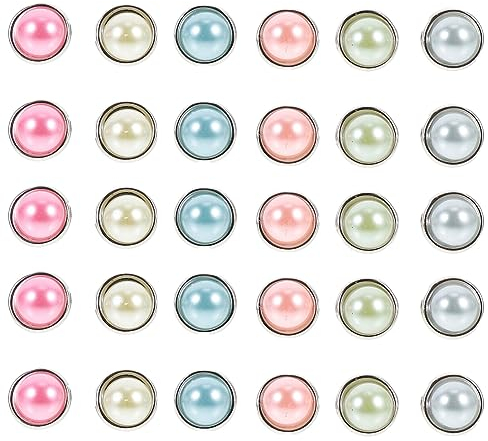 Milisten 50stücke Mini Brads Dekorative Perlen-Design-papierklemmen Für Scrapbooking Und Bastelarbeiten