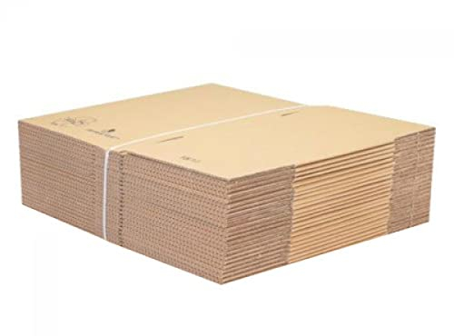 Paquete de 20 cajas de 55 x 35 x 30 cm para mudanza, enviar o almacenar. Cajas de alta resistencia de 20 kg con asas integradas adecuadas para el puerto de carga pesada