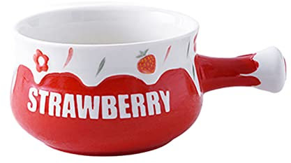 Ciotola for cereali, scodella for zuppa, scodella for il tè, set for la colazione con manico, piatto in ceramica da 23 once Ciotole for zuppa di cipolle francesi Set di stoviglie individuali for zuppa