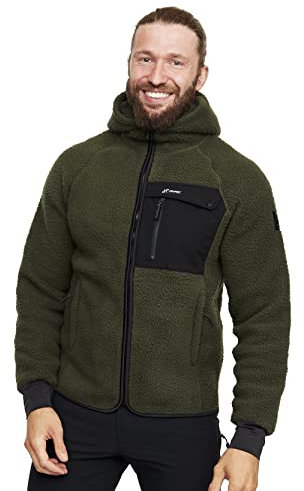 RevolutionRace Sherpa Hoodie für Herren, Outdoor Fleecejacken perfekt für Wanderungen und Outdoor-Abenteuer, Forest Night, XL