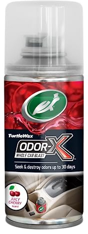 Turtle Wax 54100 Odor-X Whole Car Blast - New Car Experience Air Freshener & Odor Remover Car Bomb - Removes Unwanted Odors for up to 30 Days- Cherry Scent (1 Pack), Red