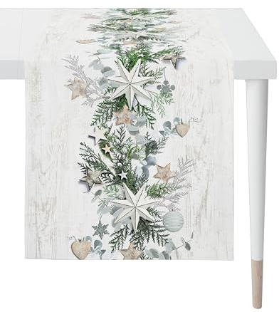 APELT Tischwäsche WINTERWELT 6203 Fb. 80 (weiß), Größe:Tischläufer 48 x 140 cm