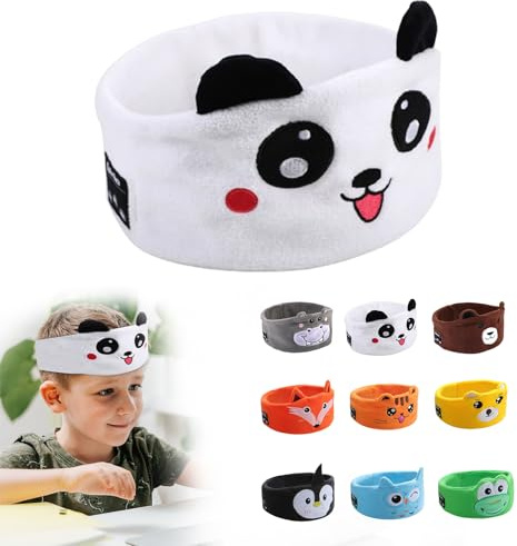 Wireless Sleep Headband Headphone - Cartoon Headphones for Childrens, Bluetooth V5.0, Ultra-thin Speaker, Adjustable Volume Hi-Fi Stereo for Elastic Headband, Gift for Children (White)