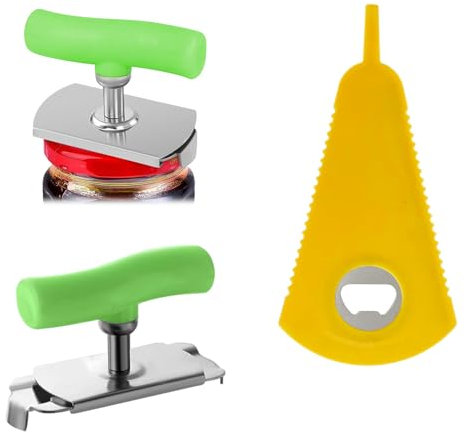 2 Pezzi Universale Coperchio a Vite Twist Off Apribottiglie, Multifunzione Portatile Acciaio Inossidabile Apribarattoli Regolabile, Resina ABS Apriscatole Senza Sforzo per Anziani Artrite Malati