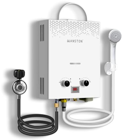 Tankless Water Heater, VANSTON Propane Water Heater Outdoor, 1.45GPM Portable Water Heaters, Instant Hot Water Heaters, Overheat Protection, Easy Installation, Lightweight with Handle for RV, Camping