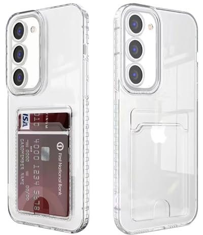 Cesryorsis pour Samsung Galaxy S25 Coque avec Porte-Carte, Transparent Silicone TPU étui de téléphone, Ultra Mince, Souple, Antichoc Housse de Protection,Bumper Cover