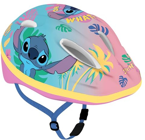 DISNEY Stitch children's bike helmet, for girls, colourful, adjustable 52-56 cm (Multicolour)