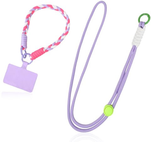 Cordino per cellulare Telefono Universale di Tracolla e Cinghietta da Cordino da Pols per Smartphone, Regolabile Cinturino da Collo Polso x 1, Colore Catena per Cellulare x1, Toppa per Cordino x1 (02)
