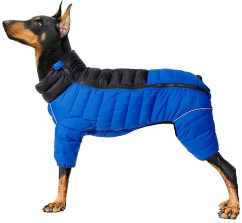 Piumino per cani, tuta da neve a corpo intero, morbido, leggero, caldo e con strisce riflettenti, antivento, abbigliamento all'aperto per cani di taglia piccola, media e grande, ideale per l'inverno