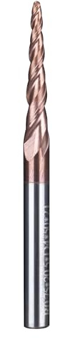 HUHAO Tapered Ball Nose End Miils 1/6 Shank with 1.5mm Tip Diameter,Tungsten Carbide TiAlN Coated Spiral CNC Router Bits,Spiral End Mill for 3D Carving Engraving