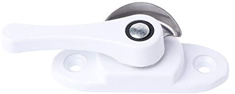 Manillas para ventanas, Manija de cierre ventana deslizante en forma media luna, botón bidireccional, con llave, multicolor(White)