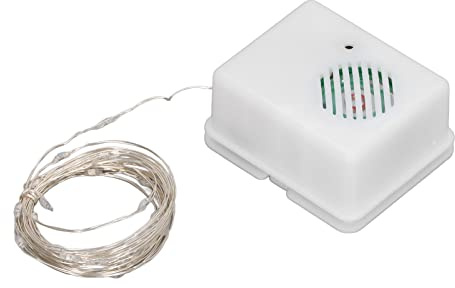 Ejoyous Stringa di Luci Musicali Natalizie in Filo di Rame ABS, con Rilevamento Vocale, Alimentato a Batteria, per Feste all'aperto, Al Coperto, Giardino, Albero di Natale (Luce calda)