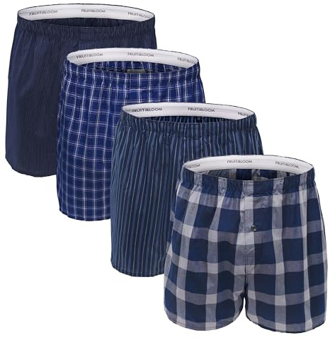 Fruit Of The Loom Mens Premium Tag-free Cotton Underwear (Regular & Big Man) Boxer Shorts, Boxer - 4 Pack - Woven Assorted, Medium US