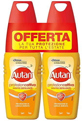 Autan Active Vapo Bipacco, Insetto Repellente e Antizanzare, Lunga Durata, Spray, 2 Confezioni da100 ml