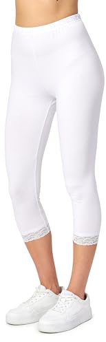Merry Style Leggings Capri con Encaje Mujer MS10-224 | Mallas capri con encaje para primavera, verano y uso diario