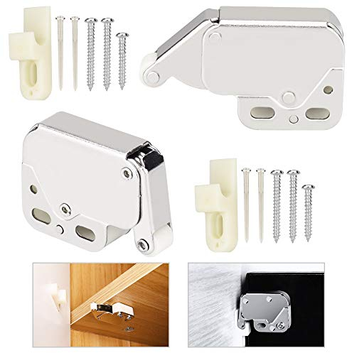 RMENOOR 2 Stück Mini Türschloss Mini Latch Federschnapper aus ABS Druckverschluss Tür mit Automatischem Federverschluss zum Öffnen von Fenstern, Schuppen, Tor, Schranktüren