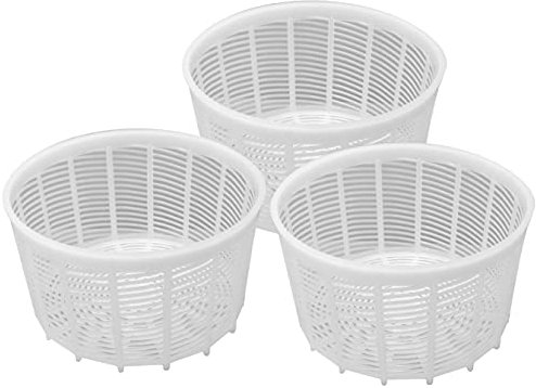 PetriStor Set di 3 stampi per formaggio morbido, stampi medi da 1,25 qt, per la produzione di formaggio fatto in casa, stampo per crema di formaggio, stampo per formaggio Molde Para Queso Fresco