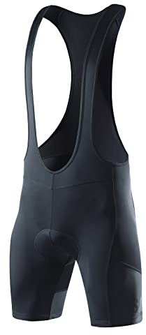 Santic Culotes Hombre Ciclismo Corto Pantalones MTB Bicicleta Acolchado Badana Negro Blanco