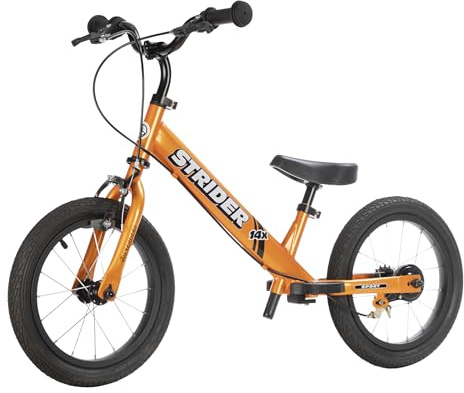 Strider 14x- Balance Bike for Kids 3 to 6 Years - Includes Kid-Size Grips, Padded Seat, Performance Footrest & All-Purpose Tires - Easy Assembly & Adjustments