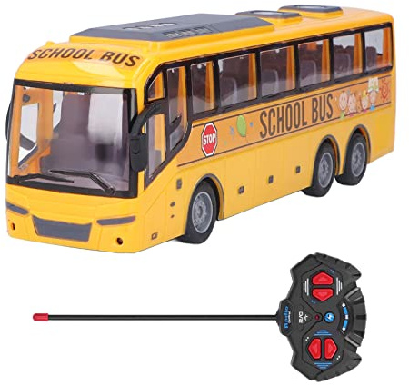 Dilwe Jouet d'autobus Scolaire RC, Autobus TéLéCommandé de Simulation pour Enfants avec d'anniversaire de Jouet de VéHicule éLectronique LéGer