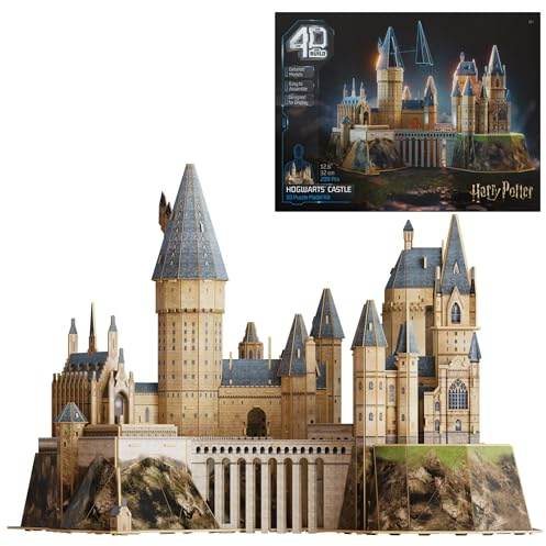 4D Build - Puzzle 3D Harry Potter Castillo Hogwarts - Rompecabezas 3D Juego Construcción - Puzzles para Adultos y Niños - Juegos de Mesa Niños 12 Años +