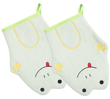 Moufles Exfoliants de Bain pour Garçon et Filles, Lot de 2