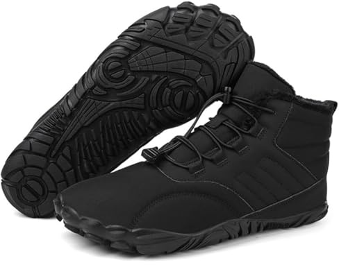 Giltpeak Men's Women's Winter Barefoot, Hiking Boots Non-Slip Waterproof Barefoot Shoes(Winter Black,Women6/Men4)