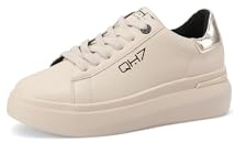 QUEEN HELENA Zapatillas de Cuero Platform Zapatillas de Deporte Casual Mujer QH8003