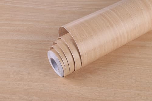 BUVU Pellicola adesiva per mobili, autoadesiva, in legno, 45 cm x 300 cm, marrone chiaro, vintage, impermeabile, per mobili, pareti, armadi, cucina, tavoli