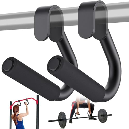 Kipika Pull Up motståndsbandshandtag – halkfritt skumgrepp handtag för pull-up stänger, skivstänger och motståndsband – slitstarka stretchfästhandtag för hemmagym, 1 par