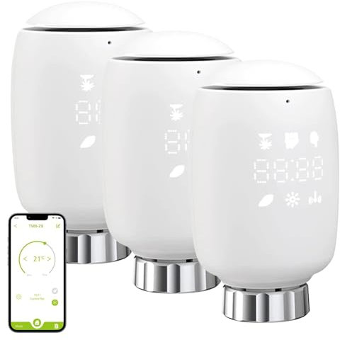Smart Heizkörperthermostat, Smart Heizungsthermostat mit App-Funktion, Programmierbar Heizungsthermostat, Smart Thermostat, Digitales Display, Zeitpläne, Kompatibel mit Alexa/Google Home (3)