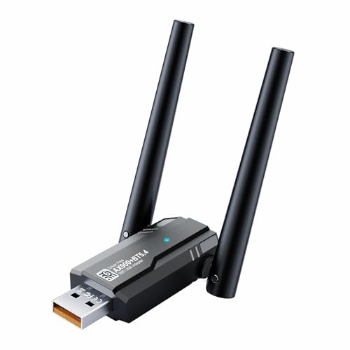DragoBud USB WiFi 6 Adapter & Bluetooth 5.4 900Mbps Dual Band 5G/2.4G, 5dBi Antenna for Desktop PC Laptop, Built-in Driver Windows 11/10/7