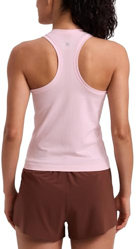 CRZ YOGA Camisetas sin Mangas para Mujer sin Costuras Camisas de Entrenamiento con Espalda Cruzada Rosa Fresa 40