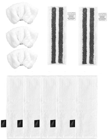 10 Pack Steam Cleaner Pads Compatible with Karcher EasyFix SC2, SC3, SC4, SC5 Series - Steam Cleaner Replacement Microfibre Cloths for Floor & Hand Steamer, Accessories for Karcher Steam Cleaner