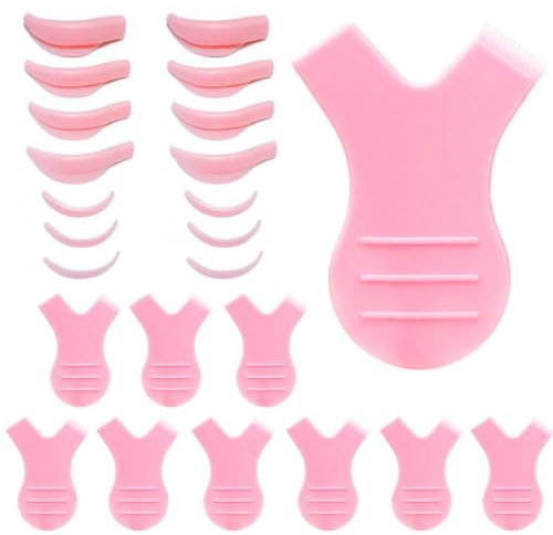 XURJUMI 24 Cuscinetti Per Sollevamento Ciglia,Ciglia Bigodino Perm Pad Riutilizzabili,Per Ciglia Permanenti,10 Pennelli Per Ciglia A Y,Cuscinetti In Silicone Per Laminazione Ciglia In 7 Misure