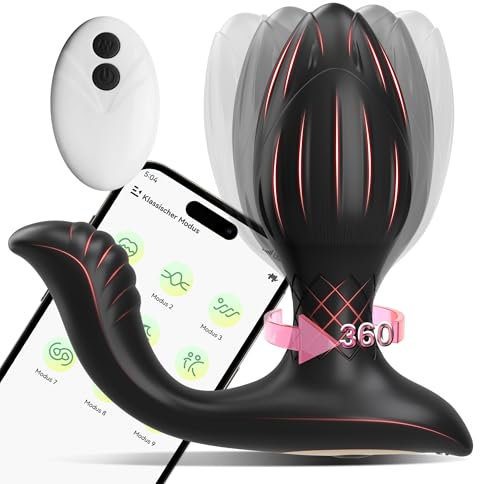 Analvibratoren für Mann Analplug Prostata Stimulation für Männer Frauen Paare, Anal Sexspielzeug Vibratorensets mit 9 Rotation 9 Vibration App und Fernbedienung Anal Plugs Analspielzeug Dildo Buttplug