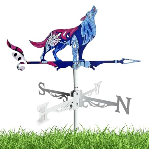 Veleta de jardín – Veleta de gallo de metal, decoraciones de animales al aire libre | Molinillo de viento de animales de granja para patio, jardín, espacios al aire libre, veleta de gallo duradera