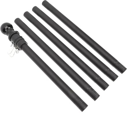 HANABASS 1 Juego Mástil De Acero Inoxidable Asta De Bandera Post De La Bandera Jardín Bandera Al Aire Libre Postes De Bandera para El Exterior De La Casa Kit De Poste De Bandera Negro