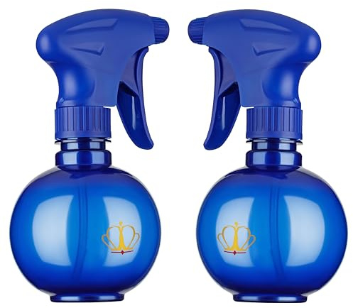 Nekava Juego de 2 botellas de spray pequeñas, 350 ml, color azul, vacías, atomizador, cabezal pulverizador ajustable, efecto perla para cabello, plantas, peluquería, hogar, jardín